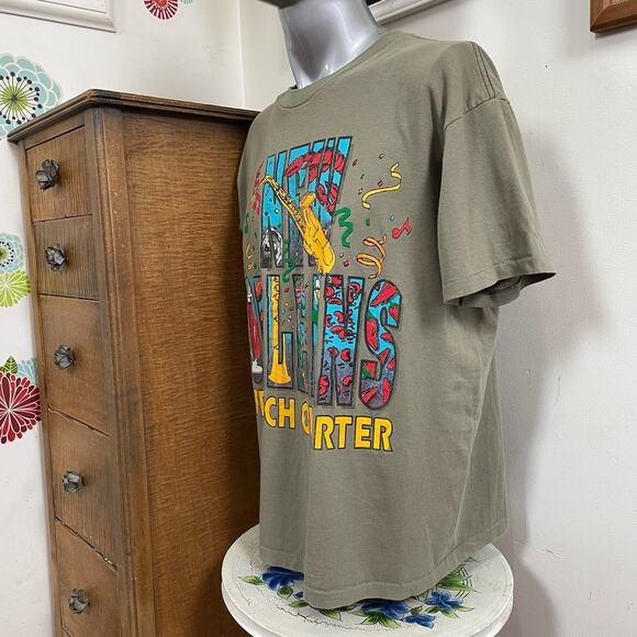 Vintage New Orleans Graphic Tee, 1990s Mardi Gras Jazz T-Shirt Sz XL - Picture 12 of 12